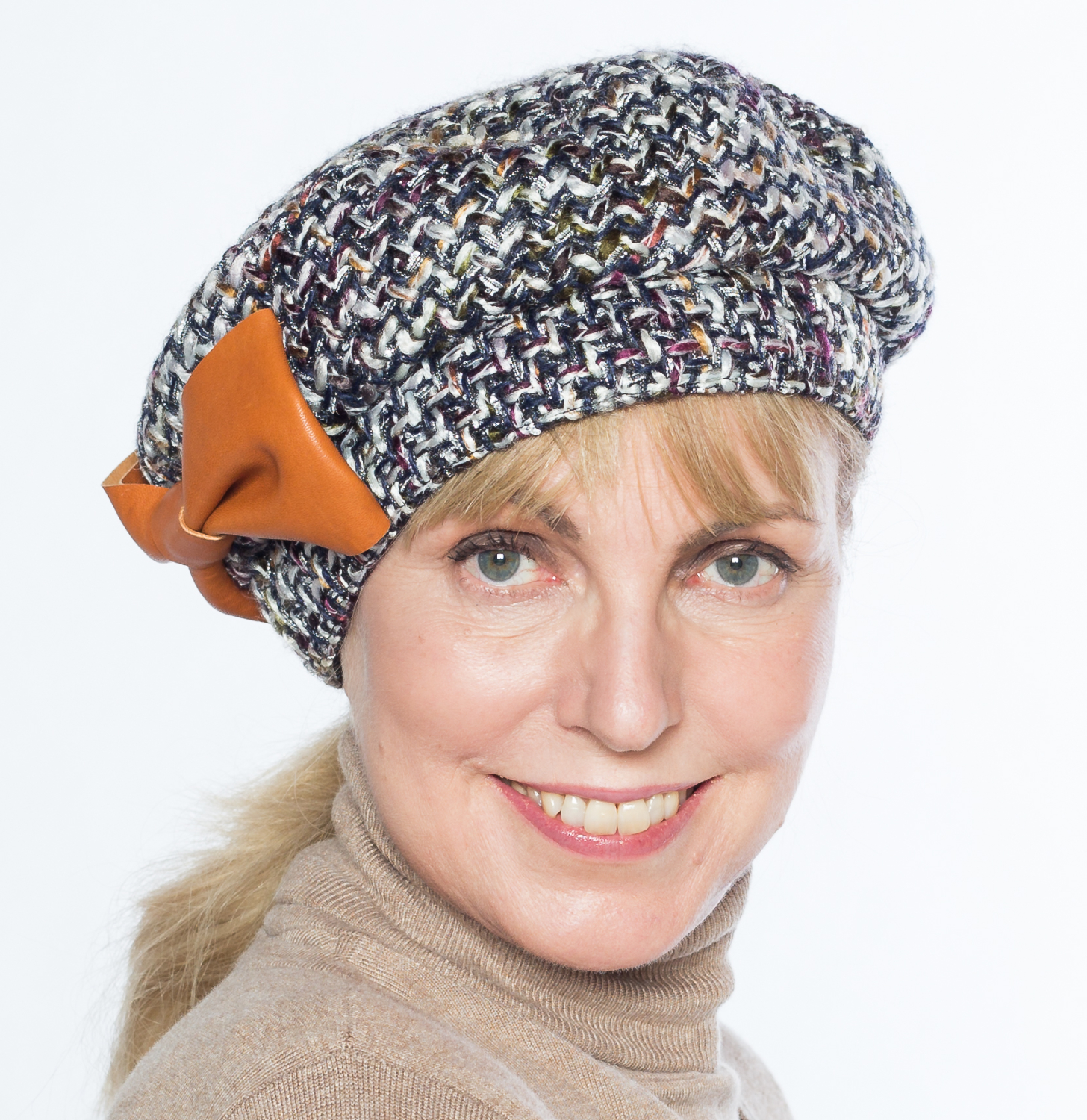 Hüte von Hand Baske bouclé Lederschleife Hüte von Hand Baske bouclé Lederschleife