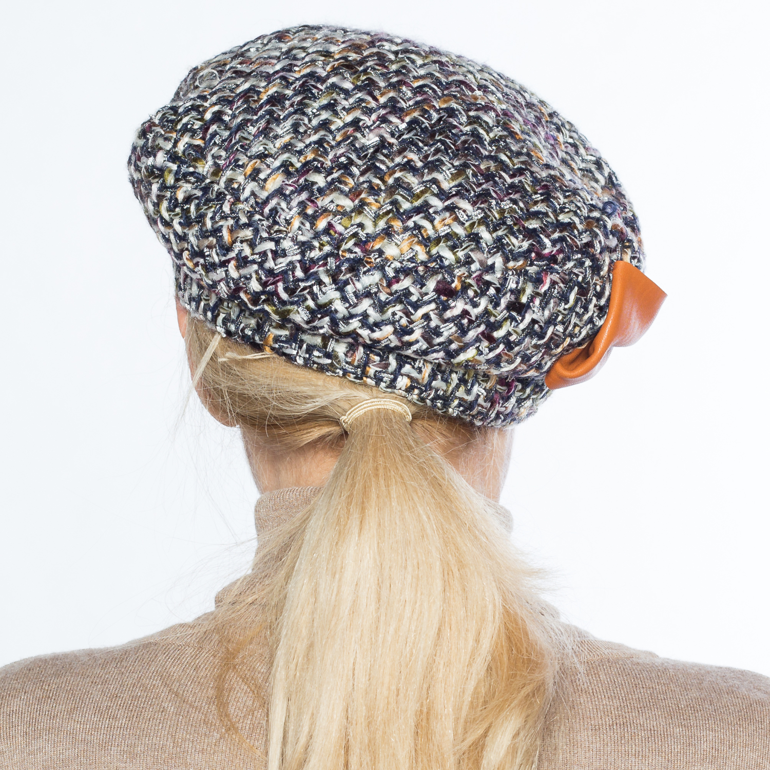 Hüte von Hand Baske bouclé Lederschleife Hüte von Hand Baske bouclé Lederschleife