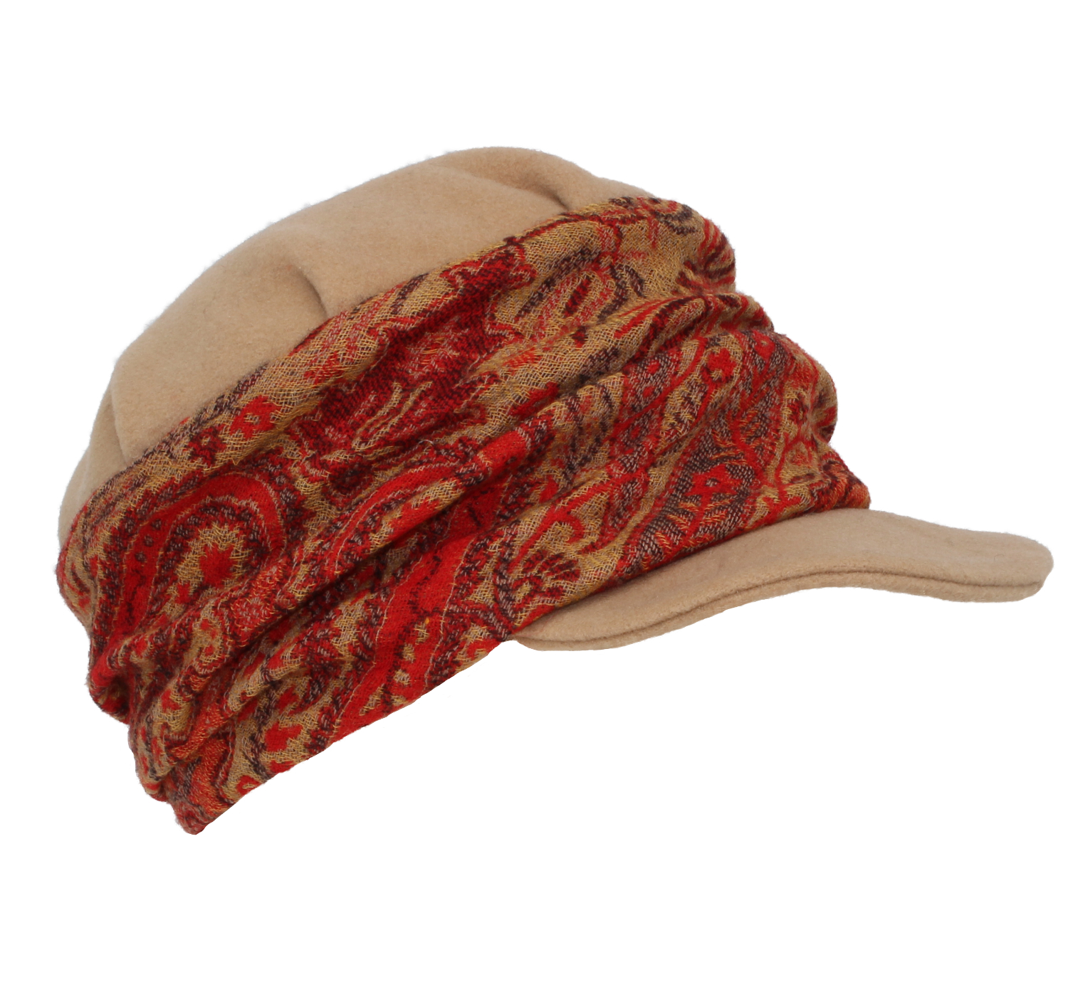 Hüte von Hand Carola camel-rot